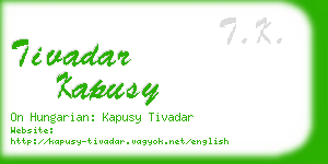 tivadar kapusy business card
